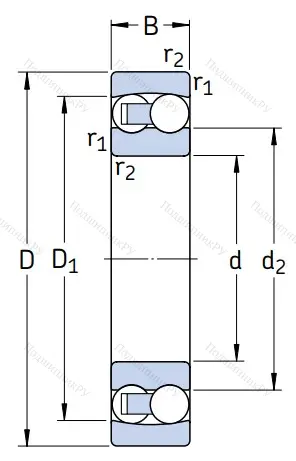 Двухрядный шариковый подшипник 108 TN 9