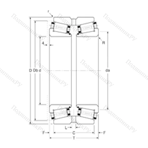 Подшипник роликовый радиально-упорный 284234X/284355XG