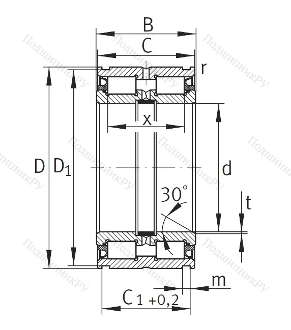 Двухрядный роликовый подшипник SL 04 5008 PP 2NR