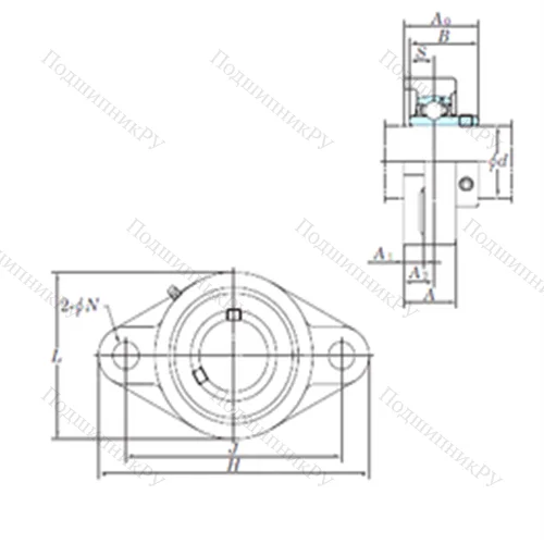 Подшипниковый узел шариковый радиальный UCFL 214-44