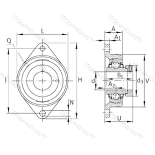 Подшипниковый узел шариковый радиальный RCJT 2-3/16