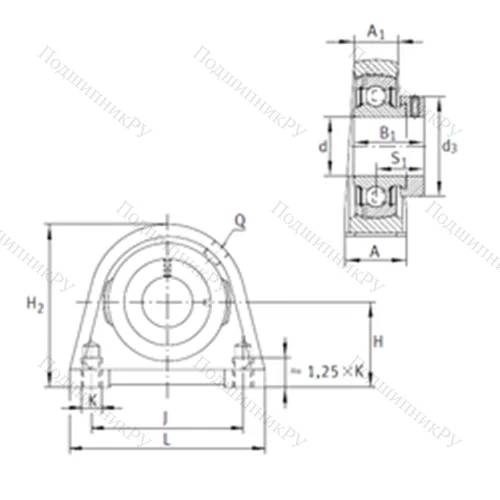 Подшипниковый узел шариковый радиальный