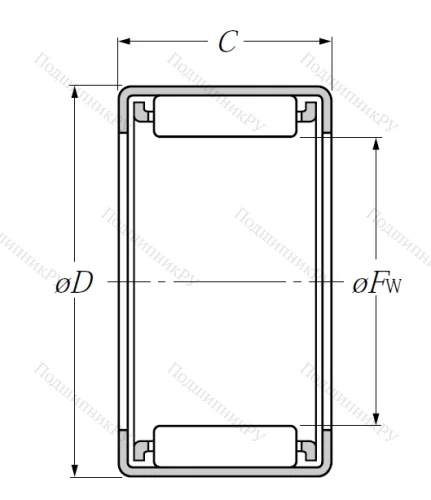 Игольчатый подшипник HK 3012 от производителя  NTN