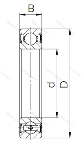 Шариковый однорядный подшипник 180205 (6205 2RS) в Сургуте