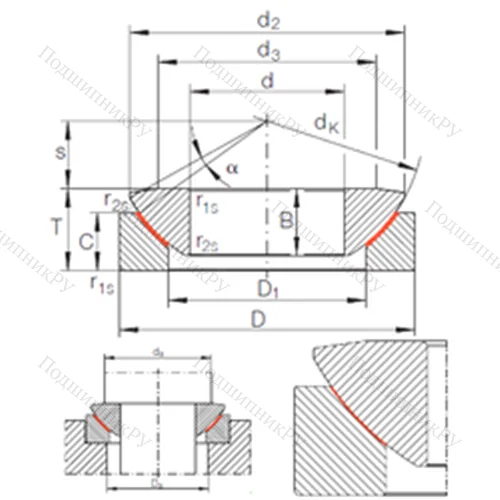 Подшипник скольжения сферический GE 60 AW