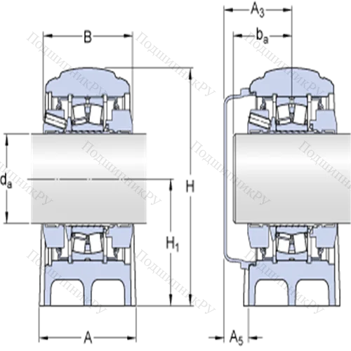 Стационарные роликоподшипниковые узлы ( ConCentra, для метрических валов) SYNT 35 F