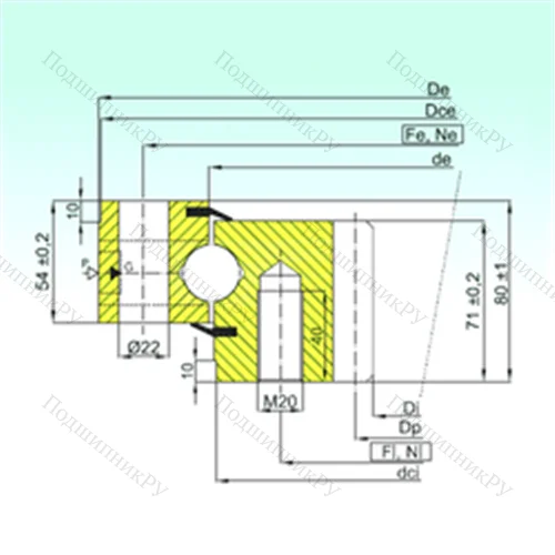 Подшипник шариковый опорно-поворотный ZB 1.25.1255.201-2SPTN