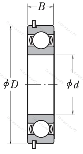 Однорядный шариковый подшипник 6309 NR от производителя  NSK