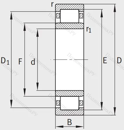 Роликовый цилиндрический подшипник NU 213 E XL TVP 2