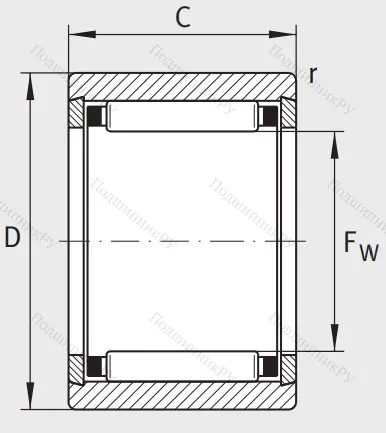 Игольчатый подшипник NK 6/12 TV XL