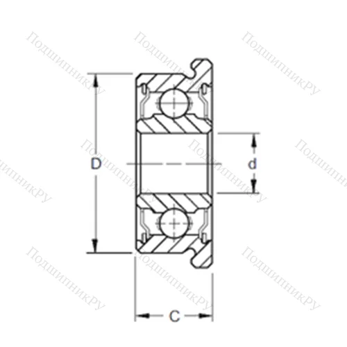 Подшипник шариковый радиальный SF 607-2RS
