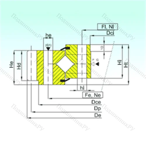 Подшипник роликовый опорно-поворотный ER 1.25.0475.400-1SPPN