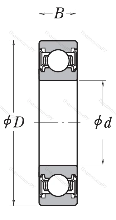 Однорядный шариковый подшипник 6912 VV CM