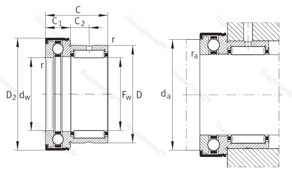 Комбинированный подшипник NKX 70 Z XL