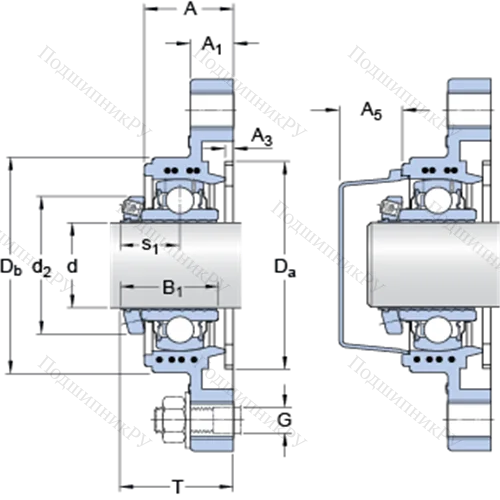 Фланцевые подшипниковые узлы типа Y (корпус типа Y-TECH, овальный фланец, крепление стопорными винтами) FYTBK 30 LEF