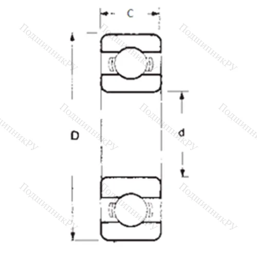 Подшипник шариковый радиальный 1630
