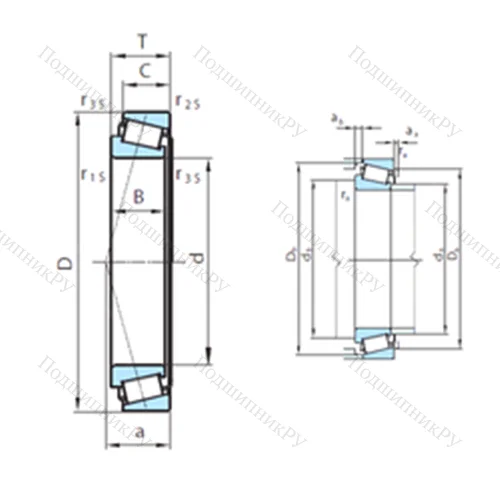 Подшипник роликовый радиально-упорный  611-302