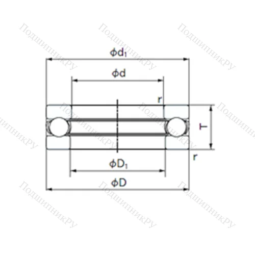 Подшипник шариковый упорный 2917