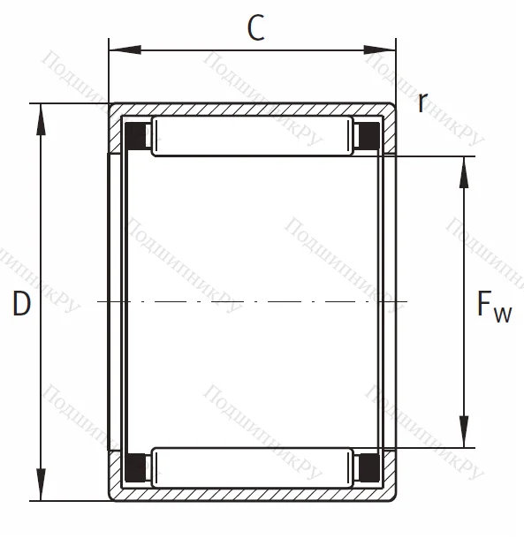 Игольчатый подшипник HK 4520 B