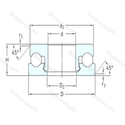 Подшипник шариковый упорный 51107V/HR 11Q 1