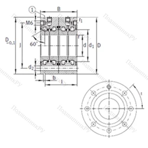 Подшипник шариковый упорно-радиальный ZKLF 2068-2RS-2AP