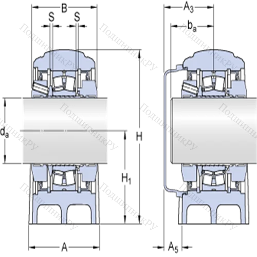 Стационарные роликоподшипниковые узлы ( ConCentra, для метрических валов) SYNT 45 LW