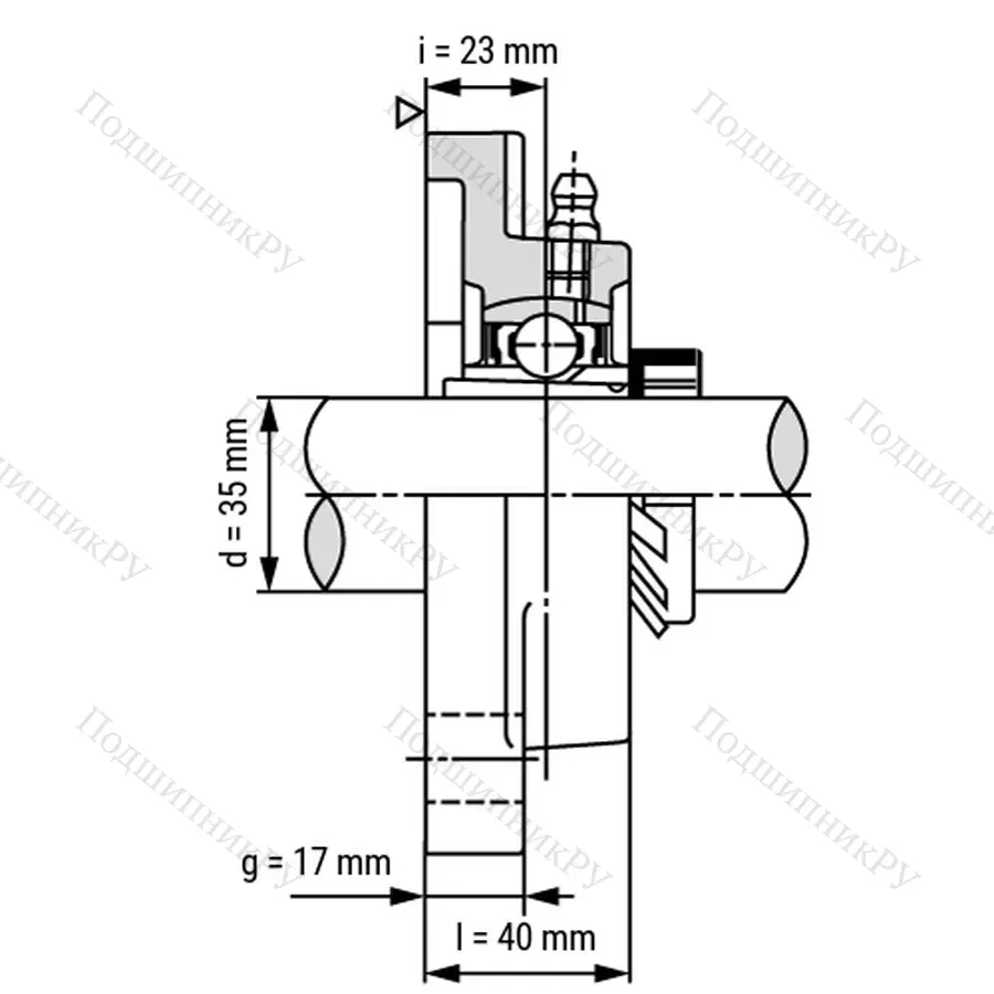 Подшипниковый узел UKF 308+H 2308 - Вал: 35 мм