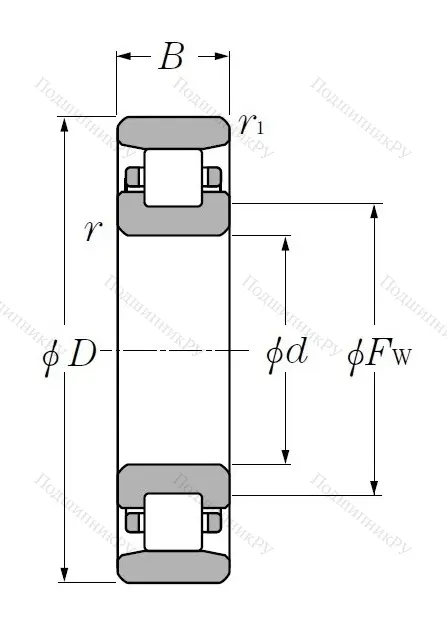 Роликовый цилиндрический подшипник N 226