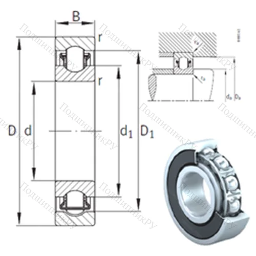 Подшипник с шариковыми роликами (ball roller) радиальный BXRE 009-2RSR