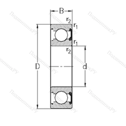 Подшипник шариковый радиальный 6313-2RSR