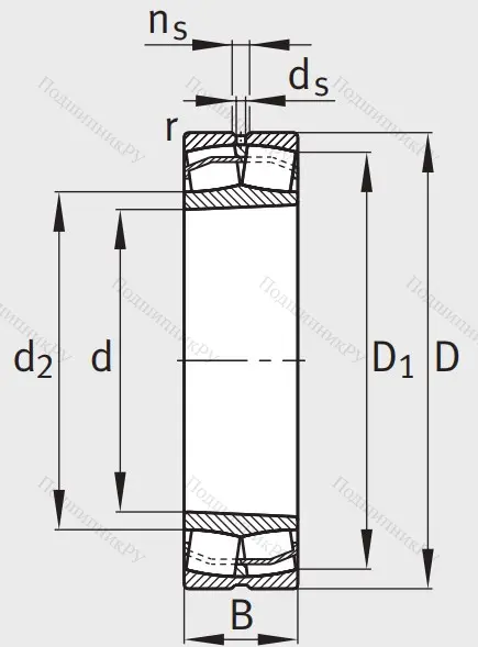 Сферический роликовый подшипник с конической посадкой на вал 22216 E 1 XL K C 3