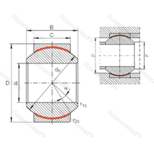 Подшипник скольжения сферический GE 25 PW