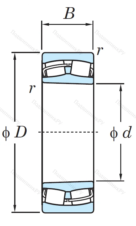 Сферический роликовый подшипник с конической посадкой на вал 22311 RZKW 33
