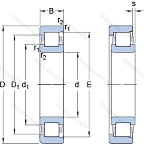 Однорядные цилиндрические роликоподшипники NF 28/1000 ECMP/HA 1