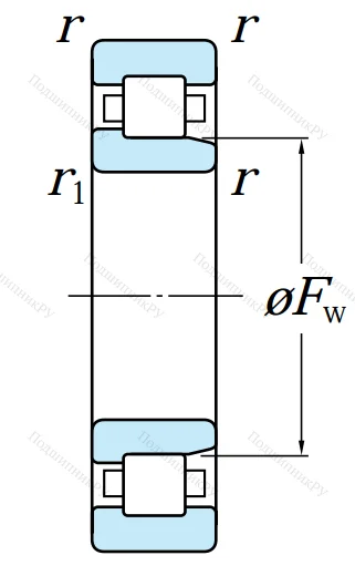 Роликовый цилиндрический подшипник NJ 207 R C 3