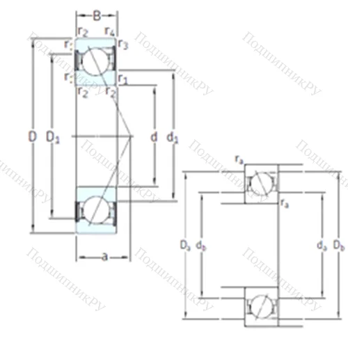 Подшипник шариковый радиально-упорный S 7224 ACD/P 4A