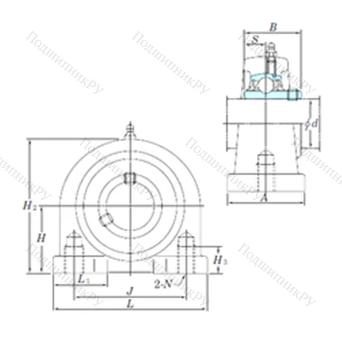Подшипниковый узел шариковый радиальный UCPA 210-30