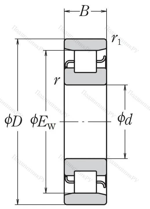 Роликовый цилиндрический подшипник N 306 W C 3