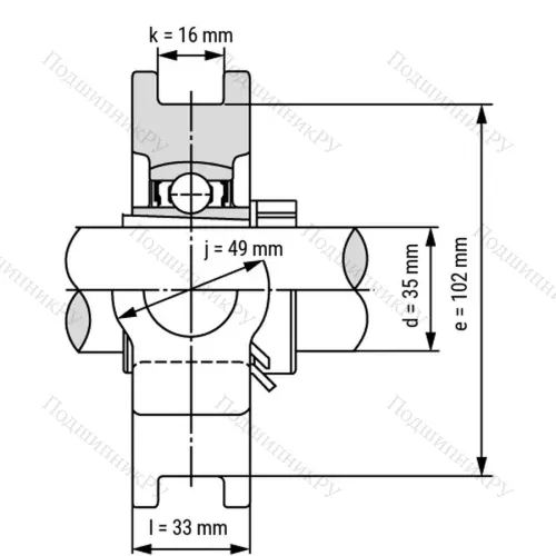Подшипниковый узел UKT 208 - Вал: 35 мм от производителя  LPZ