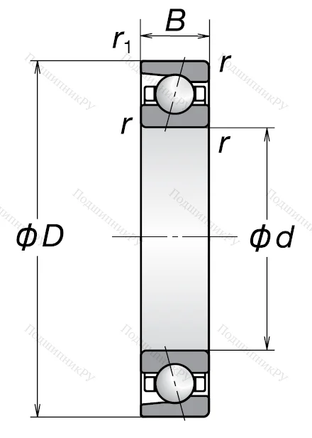 Однорядный шариковый подшипник 7013 AW