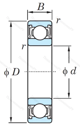 Однорядный шариковый подшипник 6317 2RS C 3 от производителя  KOYO