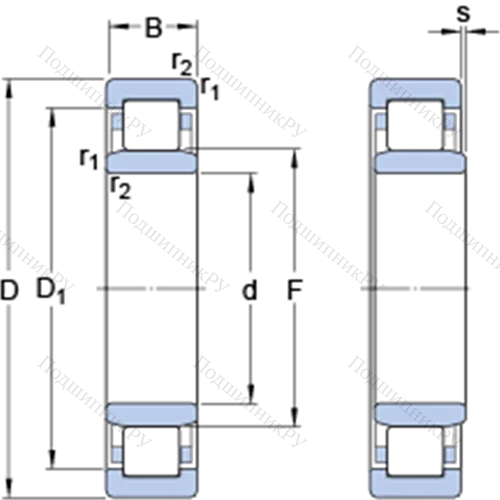 Однорядные цилиндрические роликоподшипники NU 10/630 ECMA/HA 2