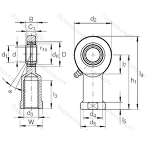 Подшипник скольжения сферический GIR 45 DO-2RS