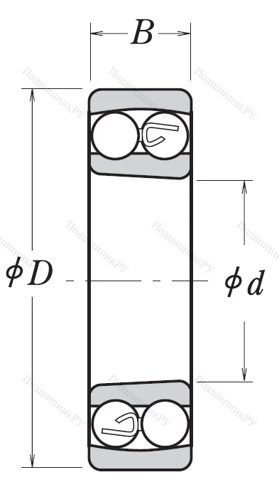 Двухрядный шариковый подшипник 2305 KTNG