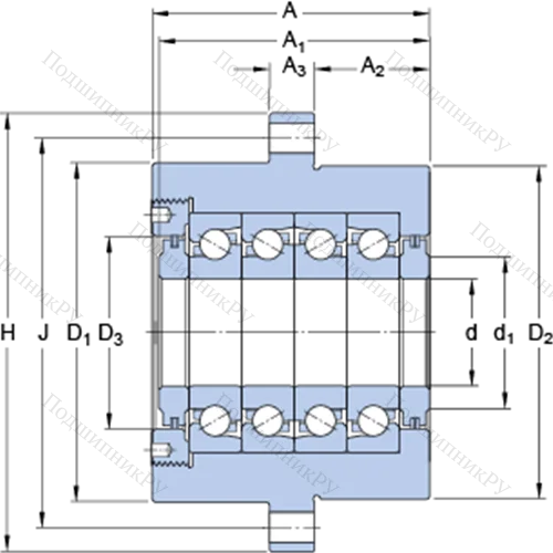 Прецизионные упорно-радиальные шарикоподшипники для винтовых передач, узел-картридж с фланцевым корпусом FBSA 210/QFC