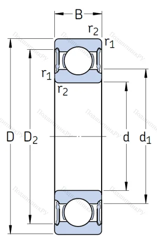 Однорядный шариковый подшипник W 6005 2RS 1 в Сургуте