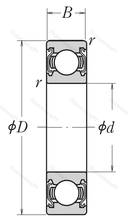 Однорядный шариковый подшипник 6319 ZZ C 3 E