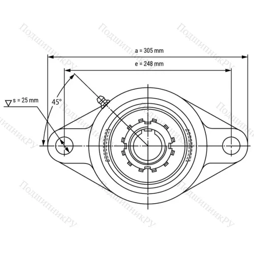 Подшипниковый узел UKFL 217+H 2317 - Вал: 75 мм