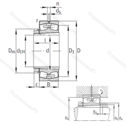 Подшипник роликовый радиальный самоцентрирующийся 23140-B-K-MB