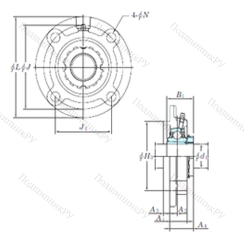 Подшипниковый узел шариковый радиальный UKFCX 16